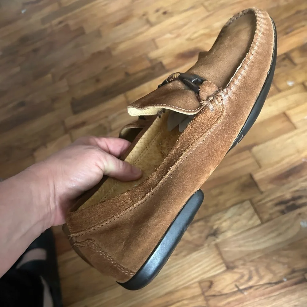 NATHA STUDIO LOAFERS Shoes Brown Suede Slip on Size 11R